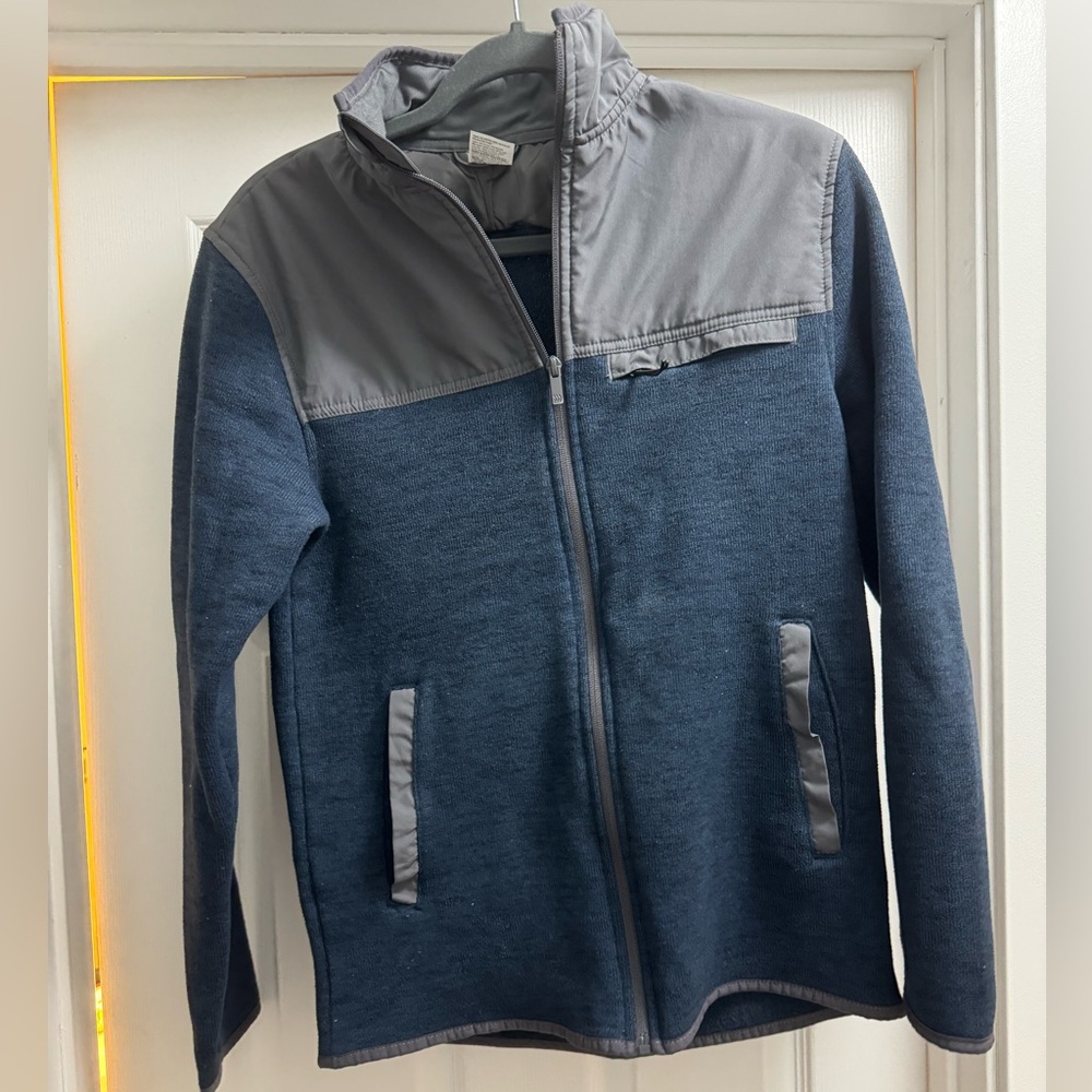 Blue zip up sweater